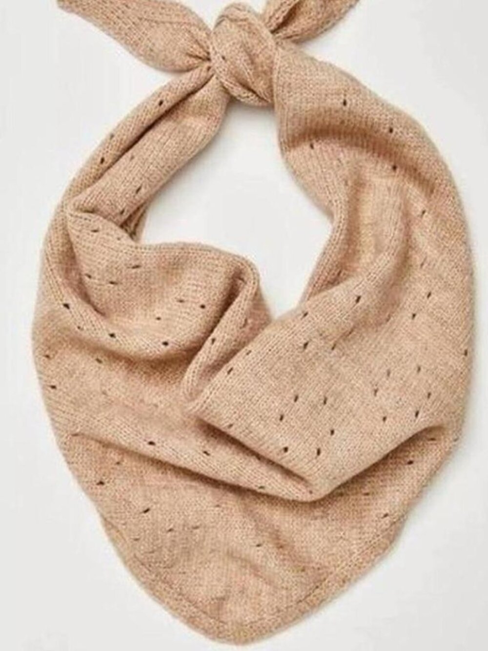 Free People Beige Knit Bandana Scarf